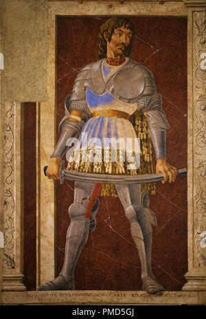 Pippo Spano, Niccolò Acciaiuoli, Francesco Petrarca / Pippo Spano. Date/Period: Ca. 1448. Painting. Tempera on panel. Height: 250 cm (98.4 in); Width: 154 cm (60.6 in). Author: ANDREA DEL CASTAGNO. CASTAGNO, ANDREA DEL. Stock Photo