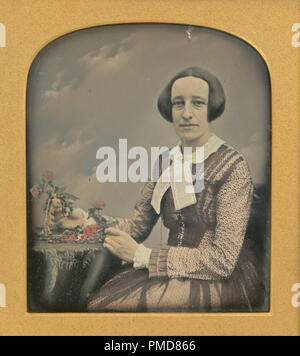 Mrs. R. Holdsworth. Date/Period: February 16, 1853. Cased object. Daguerreotype, hand-colored. Height: 78 mm (3.07 in); Width: 65 mm (2.55 in). Author: Richard Beard. Stock Photo