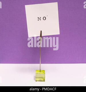 the word No printed on a sheet of paper Stock Photo