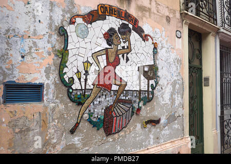 Street art in Buenos Aires - mosaic Stock Photo