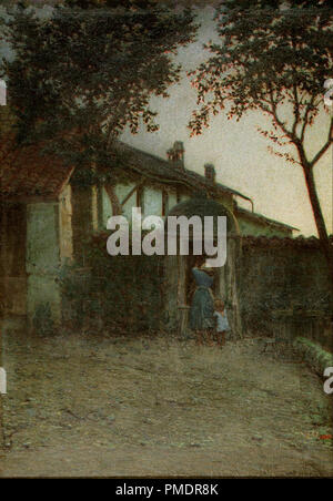 Dawn. Date/Period: 1891. Painting. Oil on canvas. Height: 775 mm (30.51 in); Width: 550 mm (21.65 in). Author: ANGELO MORBELLI. Stock Photo