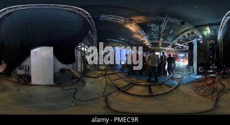 360 degree panoramic view of Behind the scene of the TV-Show 'Cronica Carcotasilor'