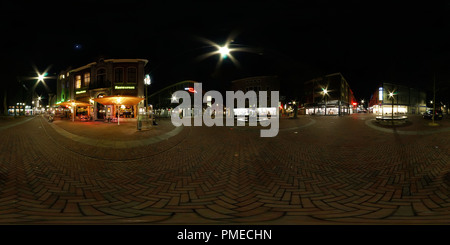 360 degree panoramic view of Enschede City Center at Night 6