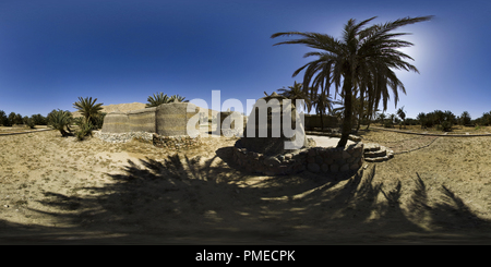 360 degree panoramic view of Ancient huts at Moses Pool in El Tour