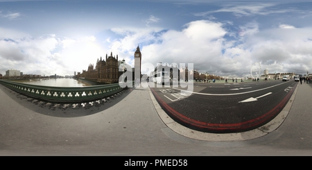 360 degree panoramic view of Westminister Bridge London