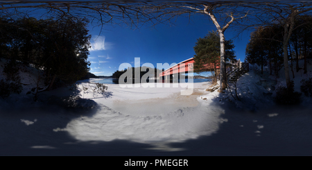 360 degree panoramic view of Covered Bridge, Wakefield, Quebec