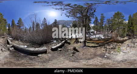 360 degree panoramic view of Log Bridge, Mount Whitney Trail