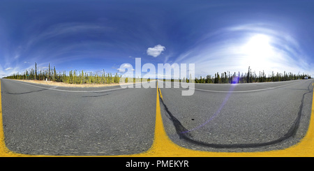 360 degree panoramic view of Tolsona Rest Stop on the Glenn Highway in Alaska