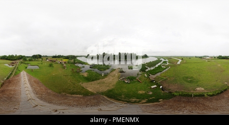 360 degree panoramic view of Zasavica Special Nature Reserve, Visitors Tower