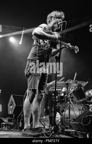 John Dwyer of the Oh Sees live at the End of The Road festival Stock Photo