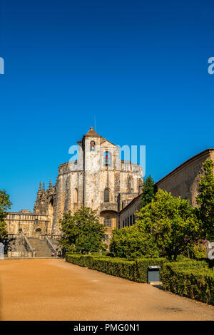 Portugal - The Convent of the Order of Christ . The Convent of the Order of Christ experienced five centuries of inspired builders. The castle of the  Stock Photo