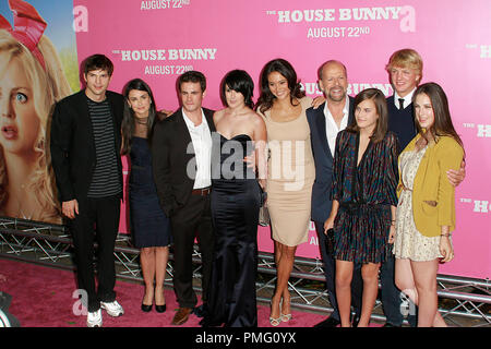 'The House Bunny' Premiere  Ashton Kutcher, Demi Moore, Micah Alberti, Rumer Willis, Emma Heming, Bruce Willis, Tallulah Belle Willis, Scout Willis 8-20-2008 / Mann Village Theater / Westwood, CA / Columbia Pictures / Photo by Joseph Martinez File Reference # 23592 0150PLX   For Editorial Use Only -  All Rights Reserved Stock Photo