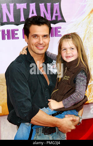 Antonio Sabato Jr. and daughter Mina Bree at the 'Hannah Montana The Movie' World Premiere at the El Capitan Theatre in Hollywood, CA.  4/2/2009  Photo by Joseph Martinez File Reference # 30007 0078PLX   For Editorial Use Only -  All Rights Reserved Stock Photo