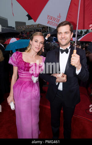 Actress Diane Kruger and Actor Joshua Jackson attend the 67th Annual Golden Globes Awards at the Beverly Hilton in Beverly Hills, CA Sunday, January 17, 2010. Stock Photo