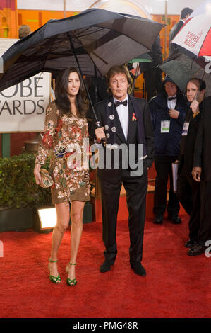 Musician Paul McCartney and Nancy Shevell attend the 67th Annual Golden Globes Awards at the Beverly Hilton in Beverly Hills, CA Sunday, January 17, 2010.  Fashion Information: Stella McCartney; date wearing Stella McCartney, too