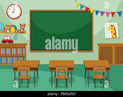 Interior of class room illustration Stock Vector