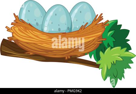 Cartoon egg and nest clipart - vector illustration Stock Photo - Alamy