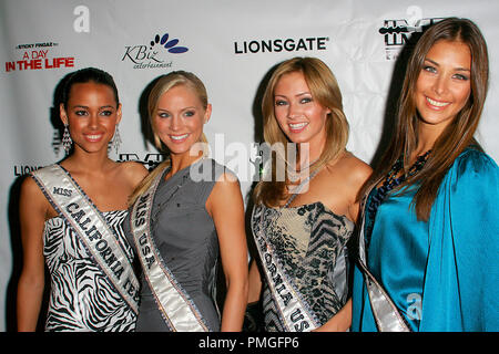 Miss California Teen USA Chelsea Gilligan, Miss USA Kristen Dalton, Miss California USA Tami Farrell and Miss Universe Dayana Mendoza at the Lions Gate Films and Major Independents premiere of 'A Day in the Life'- Arrivals held at the Silver Screen Theater at the Pacific Design Center in West Hollywood, CA, July 2, 2009.  Photo by: PictureLux File Reference # 30038 001PLX   For Editorial Use Only -  All Rights Reserved Stock Photo