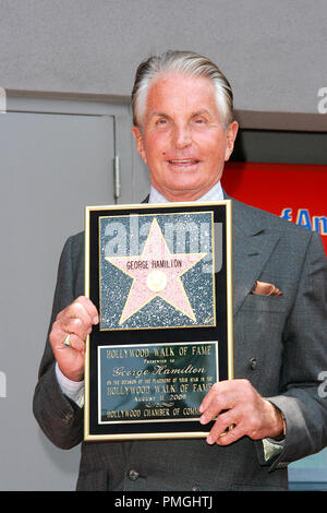 George Hamilton celebrates his 70th Birthday at the Hollywood Chamber of Commerce ceremony to honor him with the 2,388th Star on the Hollywood Walk of Fame on Hollywood Boulevard in Hollywood, CA, August 12, 2009.  Photo by Joseph Martinez/Picturelux File Reference # 30058 12PLX   For Editorial Use Only -  All Rights Reserved Stock Photo