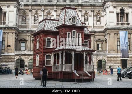 London 18th September 2018: Cornelia Parker's Transitional Object (Psychobarn) at the Royal Academy of Arts. Credit: Claire Doherty/Alamy Live News Stock Photo