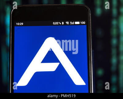 Kiev, Ukraine. 16th Sep, 2018. Arista Networks Company logo seen displayed on a smart phone. Arista Networks is a computer networking company headquartered in Santa Clara, California, USA. The company designs and sells multilayer network switches to deliver software-defined networking solutions for large datacenter, cloud computing, high-performance computing and high-frequency trading environments. Credit: Igor Golovniov/SOPA Images/ZUMA Wire/Alamy Live News Stock Photo