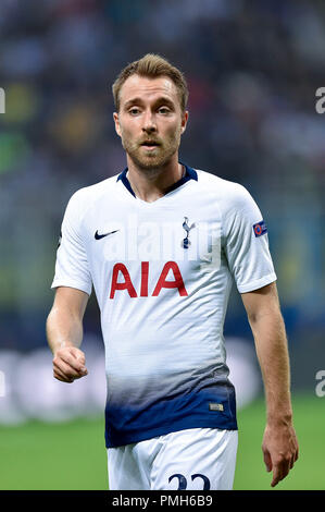 Milan, Italy. 18th September 2018. Christian Eriksen of Tottenham Hotspur during the UEFA Champions League Group B match between Inter Milan and Tottenham Hotspur at Stadio San Siro, Milan, Italy on 18 September 2018. Photo by Giuseppe Maffia. 18th Sep, 2018. Credit: AFP7/ZUMA Wire/Alamy Live News Stock Photo