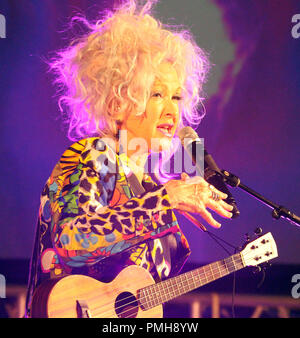 September 16, 2018 - Cyndi Lauper performs during the Hawaii Five-O and Magnum P.I. Sunset On The Beach event on Waikiki Beach in Honolulu, Hawaii - Michael Sullivan/CSM Stock Photo