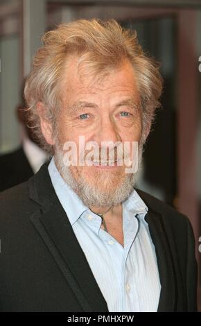 London. Sir Ian McKellen at the UK premiere of 'Stage Beauty' at  the Odeon Westend, Leicester Square. 22 August 2004 Ref: LMK9-51-230804 Piriz / Landmark/MediaPunch Stock Photo