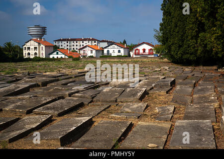 A view of the ancient Bayonne (Aquitaine - France) Jewish cemetery. This cemetery is considered to be the oldest and the biggest one in France. Stock Photo