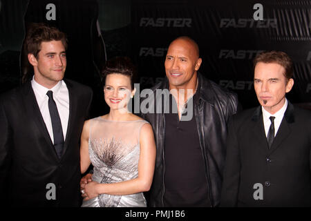 Carla Gugino, Oliver Jackson-Cohen, Dwayne  Johnson, Billy Bob Thornton 11/22/10/ 'Faster' Premiere @ Grauman's Chinese Theatre, Hollywood Ph: Megumi Torii/HNW  File Reference # 30723 016PLX   For Editorial Use Only -  All Rights Reserved Stock Photo