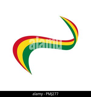 Ribbon in the color of the flag of Bolivia Stock Vector