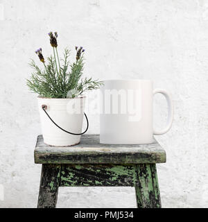 White blank coffee mug to add custom design or quote. Perfect for businesses selling mugs, just overlay your quote or design on to the image. Stock Photo