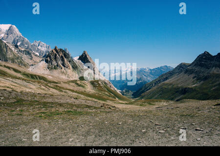 Landscape mountain pass Col de la Seigne , Valle d'Aosta,Italy Stock Photo