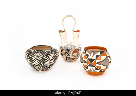 Traditional Native American handmade pottery by Zia Pueblo artist