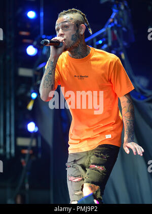 Wiz Khalifa and Rae Sremmurd perform on stage at Perfect Vodka Amphitheater  Featuring: Lil Skies Where: Tamarac, Florida, United States When: 17 Aug 2018 Credit: JLN Photography/WENN.com Stock Photo