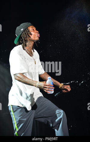 Wiz Khalifa and Rae Sremmurd perform on stage at Perfect Vodka Amphitheater  Featuring: Wiz Khalifa Where: Tamarac, Florida, United States When: 17 Aug 2018 Credit: JLN Photography/WENN.com Stock Photo