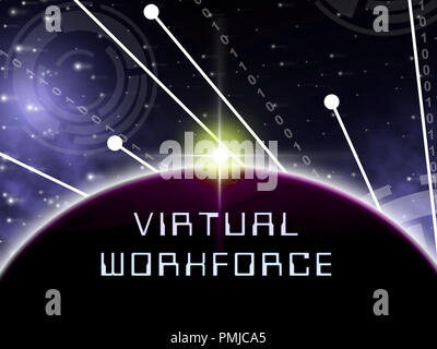 Virtual Workforce Offshore Employee Hiring 2d Illustration Means Recruiting Talent Staff And Teams Overseas Stock Photo Alamy