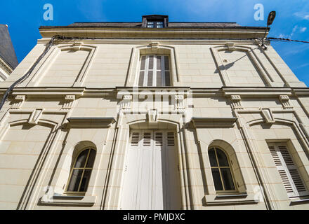Blocked windows on old building (avoiding ancient window tax), Chinon, France. Stock Photo
