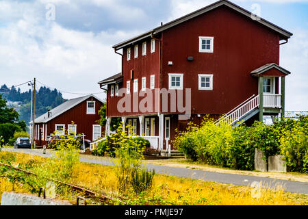 The Astoria Riverfront walking trail in Astoria Oregon Stock Photo