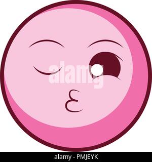 emoji Blowing a Kiss over white background, vector illustration Stock Vector