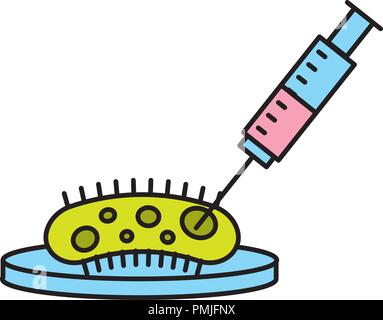 laboratory syringe inject bacteria discovery Stock Vector