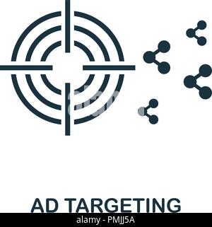 Ad Targeting icon. Monochrome style design from smm icon collection. UI. Pixel perfect simple pictogram ad targeting icon. Web design, apps, software, print usage. Stock Vector