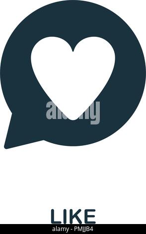 Like icon. Monochrome style design from smm icon collection. UI. Pixel perfect simple pictogram like icon. Web design, apps, software, print usage. Stock Vector