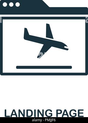 Landing Page icon. Monochrome style design from smm icon collection. UI. Pixel perfect simple pictogram landing page icon. Web design, apps, software, print usage. Stock Vector