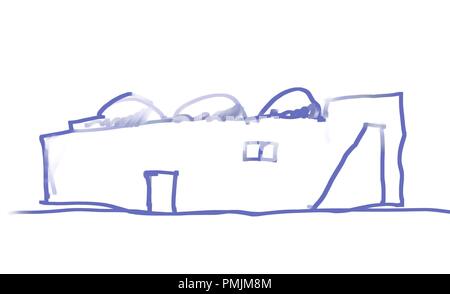 Architecture Illustration Hand Drawn Images Stock Photo