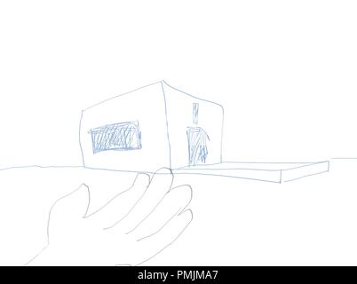 Architecture Illustration Hand Drawn Images Stock Photo