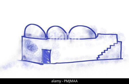 Architecture Illustration Hand Drawn Images Stock Photo