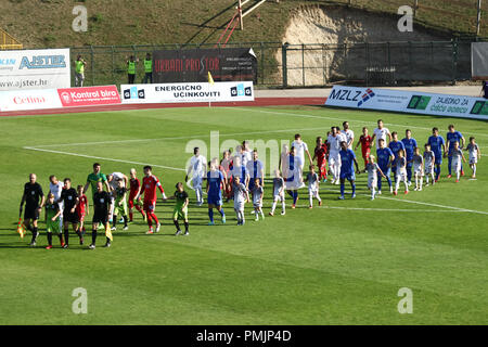 Velika Gorica, Croatia - 15th, September 2018 : First football Croatian league Hrvatski Telekom, game between Hnk Gorica and Dinamo on Gorica stadium. Stock Photo