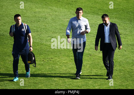 Velika Gorica, Croatia - 15th, September 2018 : First football Croatian league, game between Hnk Gorica and Dinamo. Coach of Gorica, Jakirovic Sergej  Stock Photo