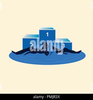 Swimmer and Pedestal Stock Vector